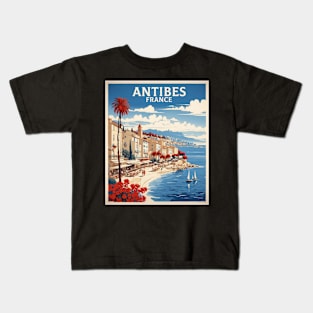 Antibes France Vintage Travel Poster Tourism Kids T-Shirt